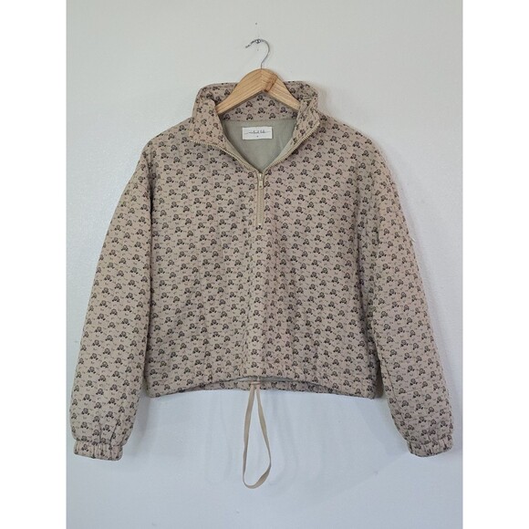 One Loved Babe Share The Warmth Quilted Floral Jacket Womens Size Small 1/4 Zip - Picture 1 of 15